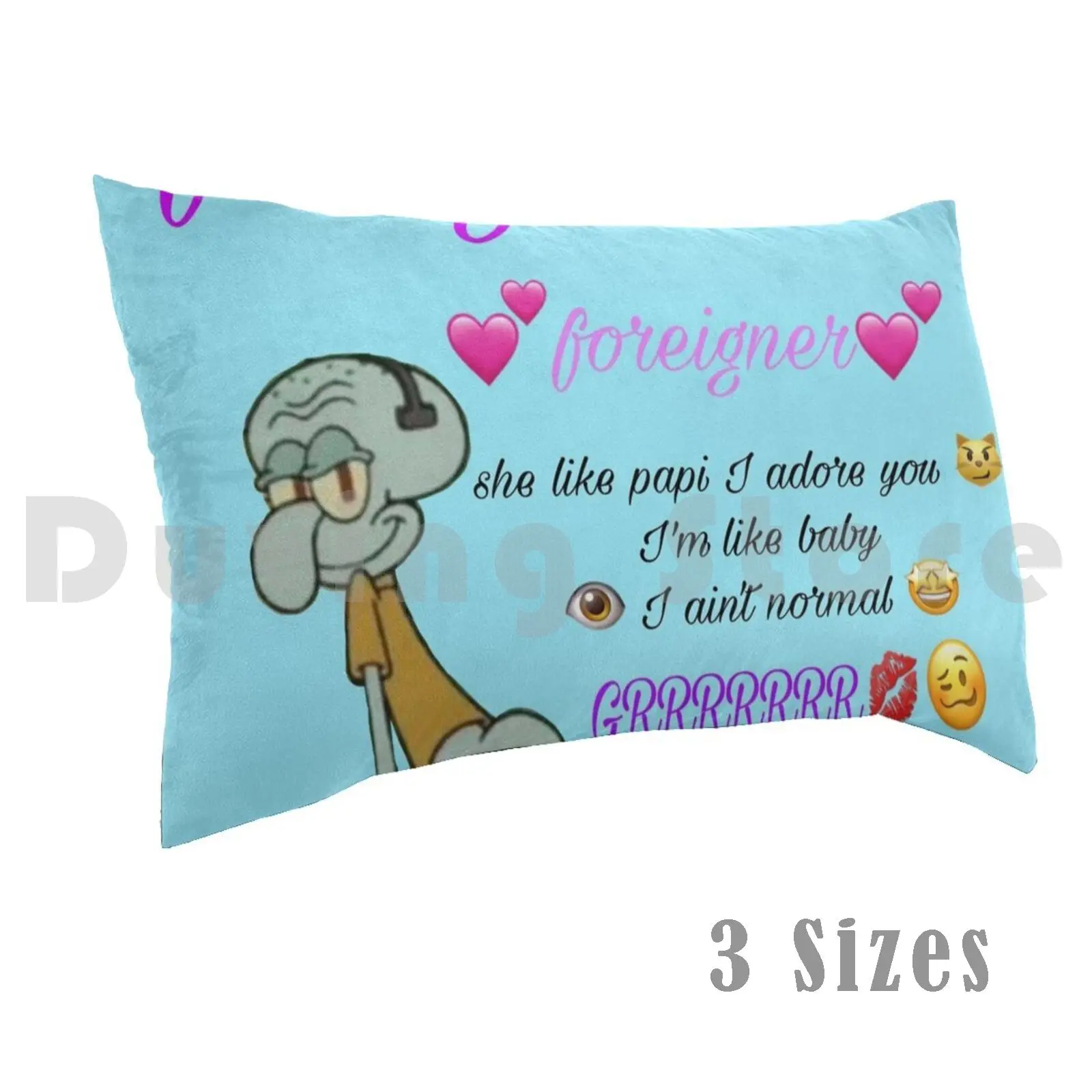 Foreigner Squidward Pillow Case Printed 35x50 Squidward Foreigner Pop Smoke Funny Dead Lmao Vibes