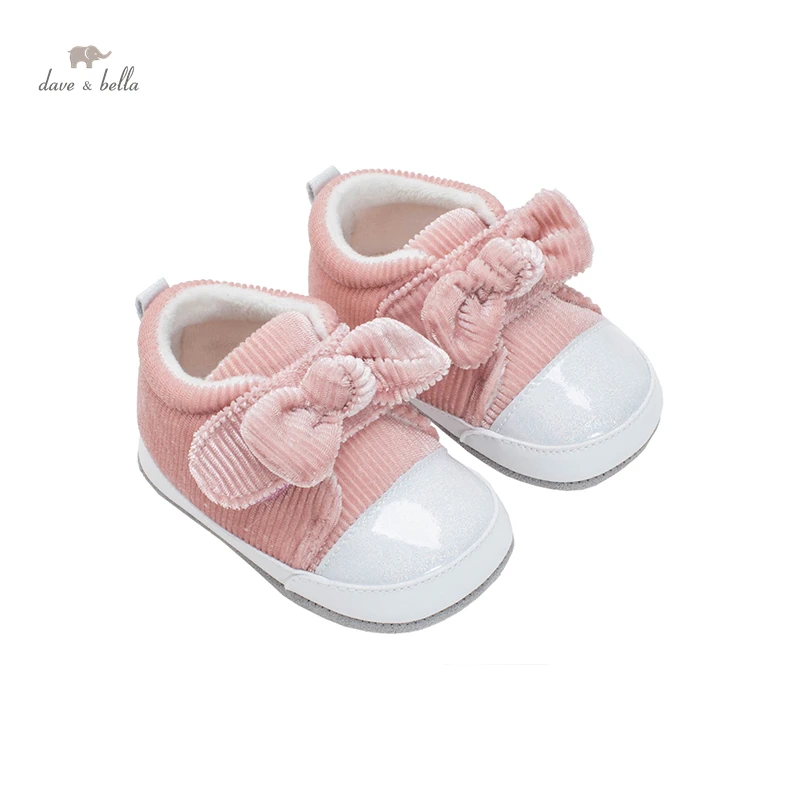 

DB19439 Dave Bella autumn baby girls fashion bow patchwork first walkers new born shoes