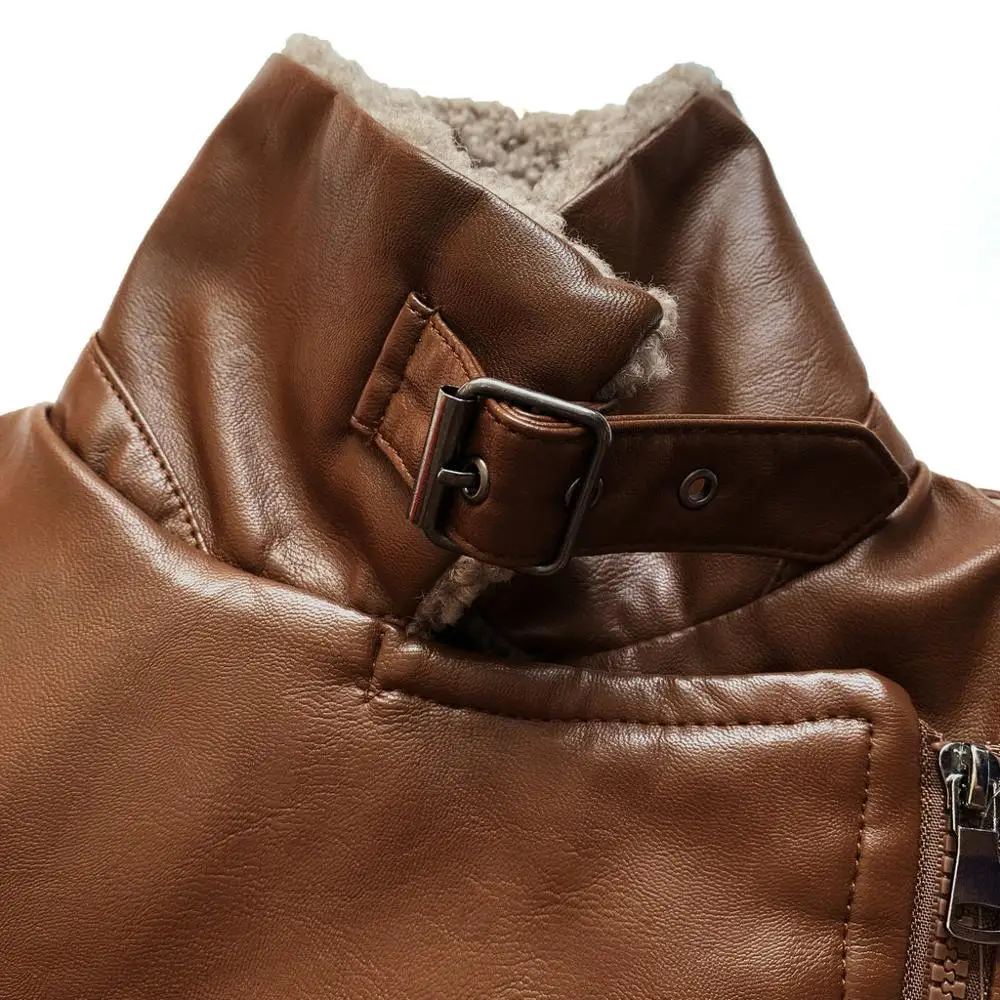 Vestes en fourrure Teddy en cuir de mouton pour femmes, manteaux Streetwear moteur vintage femme avec ceinture, épais, chaud, café, Chic 2025
