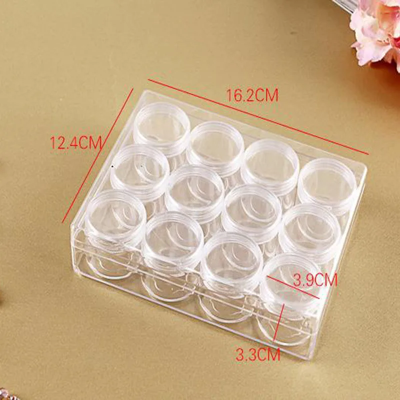 5/12 Slots Plastic Storage Box Diamond Painting kits Nail Art Rhinestone Tools Beads Storage Box Case Organizer Holder