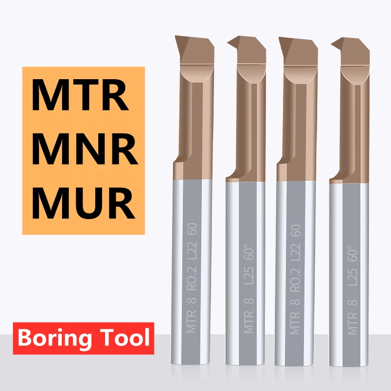 Milling Cutter MTR MNR MUR Small Bore Boring Tool Tungsten Steel Alloy Coating Cutting Small Hole Shockproof Turning Tool CNC