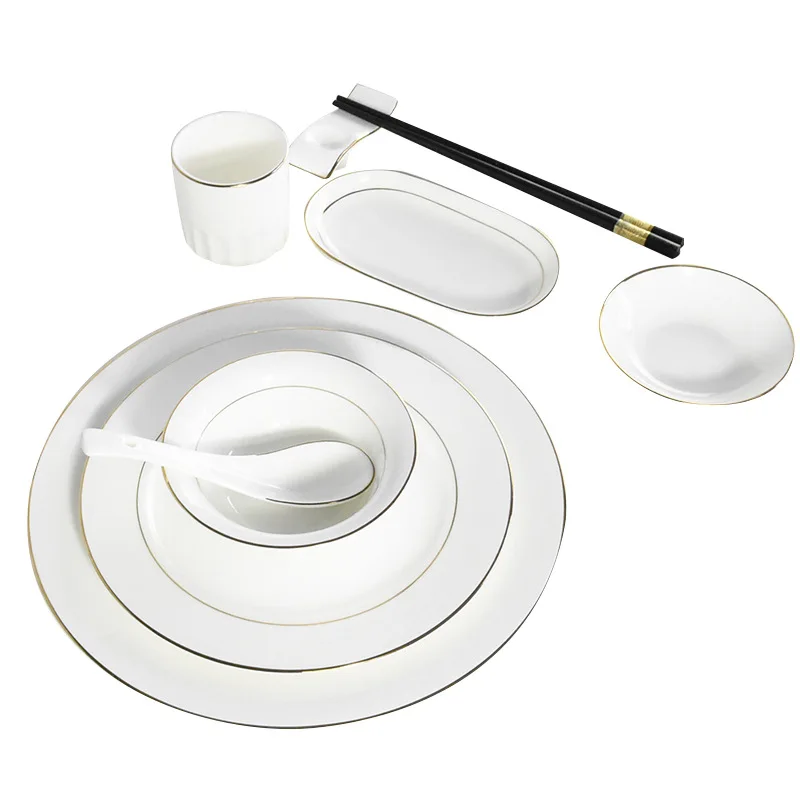 

Spot, Bone China, tableware set, simple, Phnom Penh ceramics, Western food table, household, dish combination tableware