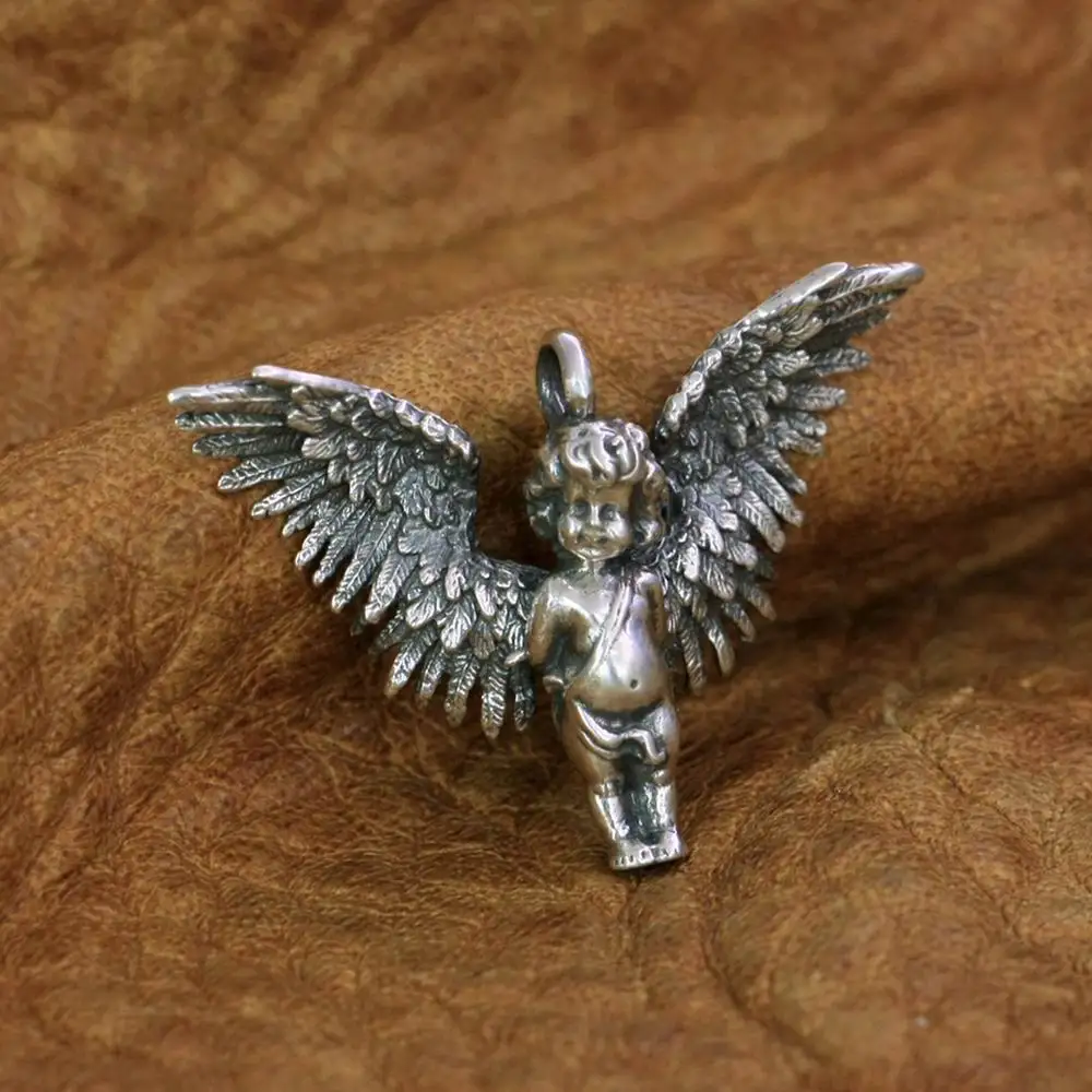 925 Sterling Silver Cupid Pendant Charms Little Angel Small Pendant TA262 JP