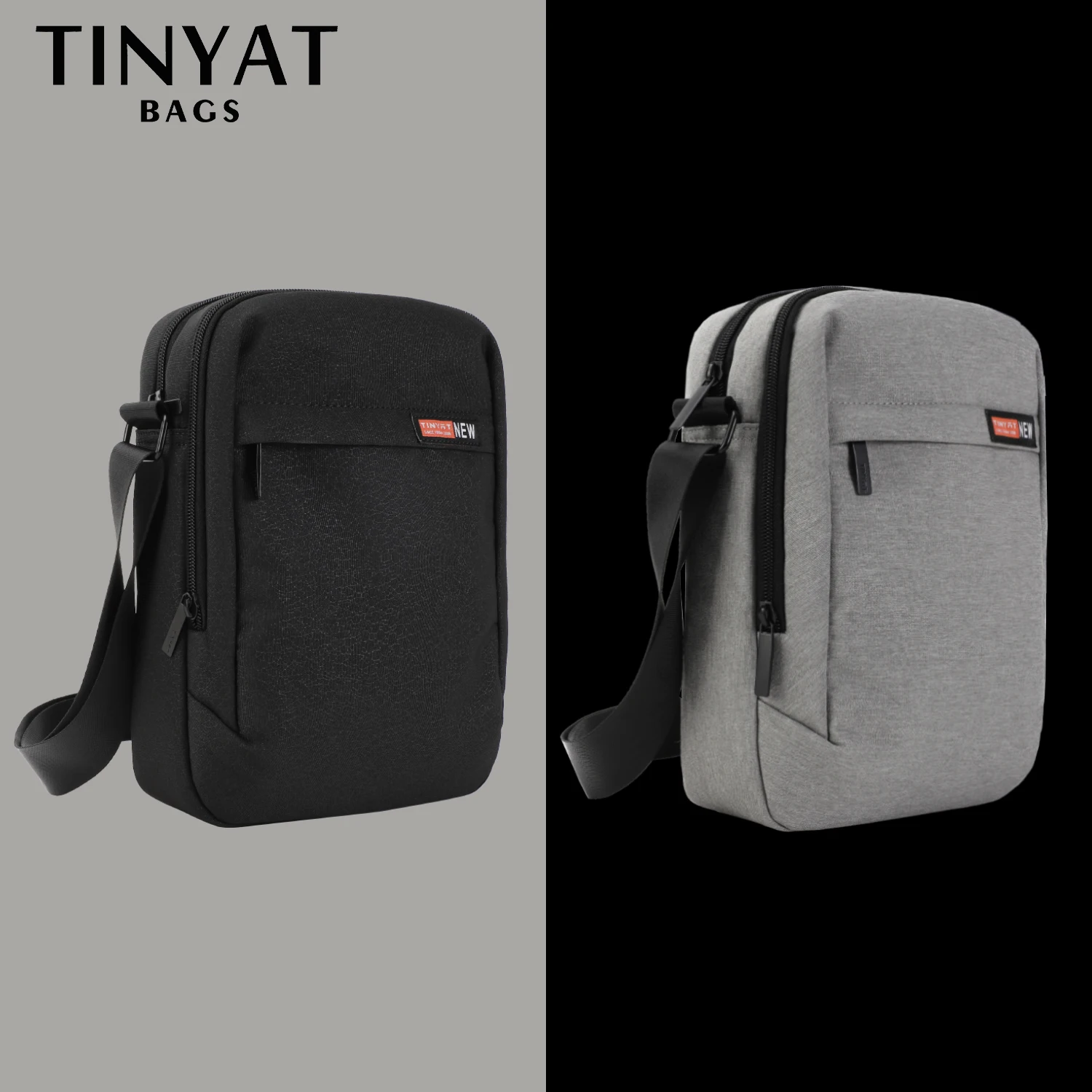 Imagem -05 - Tinyta Bolsas de Ombro dos Homens para 9.7 Pad Almofada Bolsos à Prova Impermeável Água Casual Crossbody Bolsa Lona Preta Bolsa Mensageiro Ombro