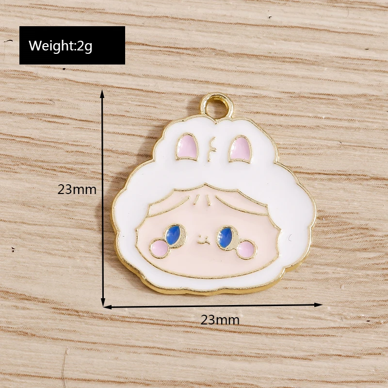 10 Stück Cartoon-Tier-Charms für die Schmuckherstellung, Emaille, Panda, Kaninchen, Katze, Hund, Elefant, Charms-Anhänger für Halsketten, Ohrringe, Geschenk – Detail 32