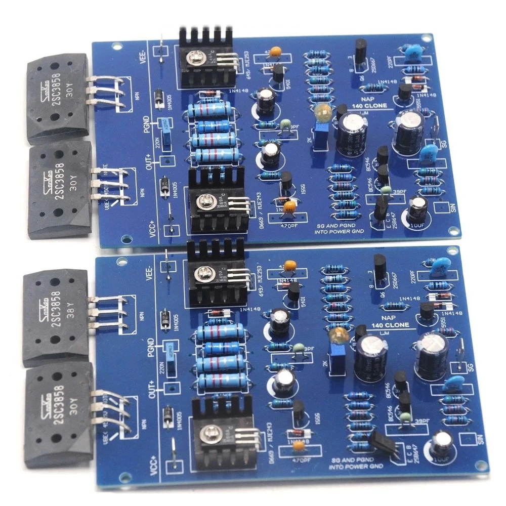 One Pair NAIM NAP140 CLONE Assembled Dual Amplifier Board 80W 8R 2SC3858 AMP By LJM