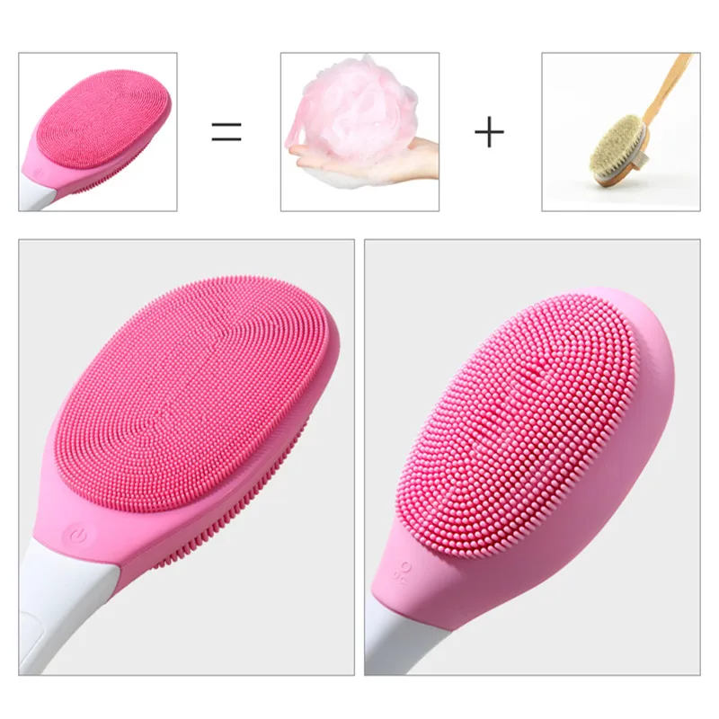 Elektrische Back Body Bad Douche Scrubber Borstel Siliconen Exfoliërende Scrub Massage Voor Huishoudelijke Badkamer Accessoire