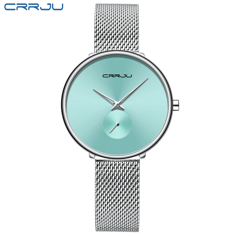 CRRJU Watch Women Stainless Steel Quartz Watches Lady Top Brand Luxury Fashion Clock Simple Wrist Watch Relogio Feminino