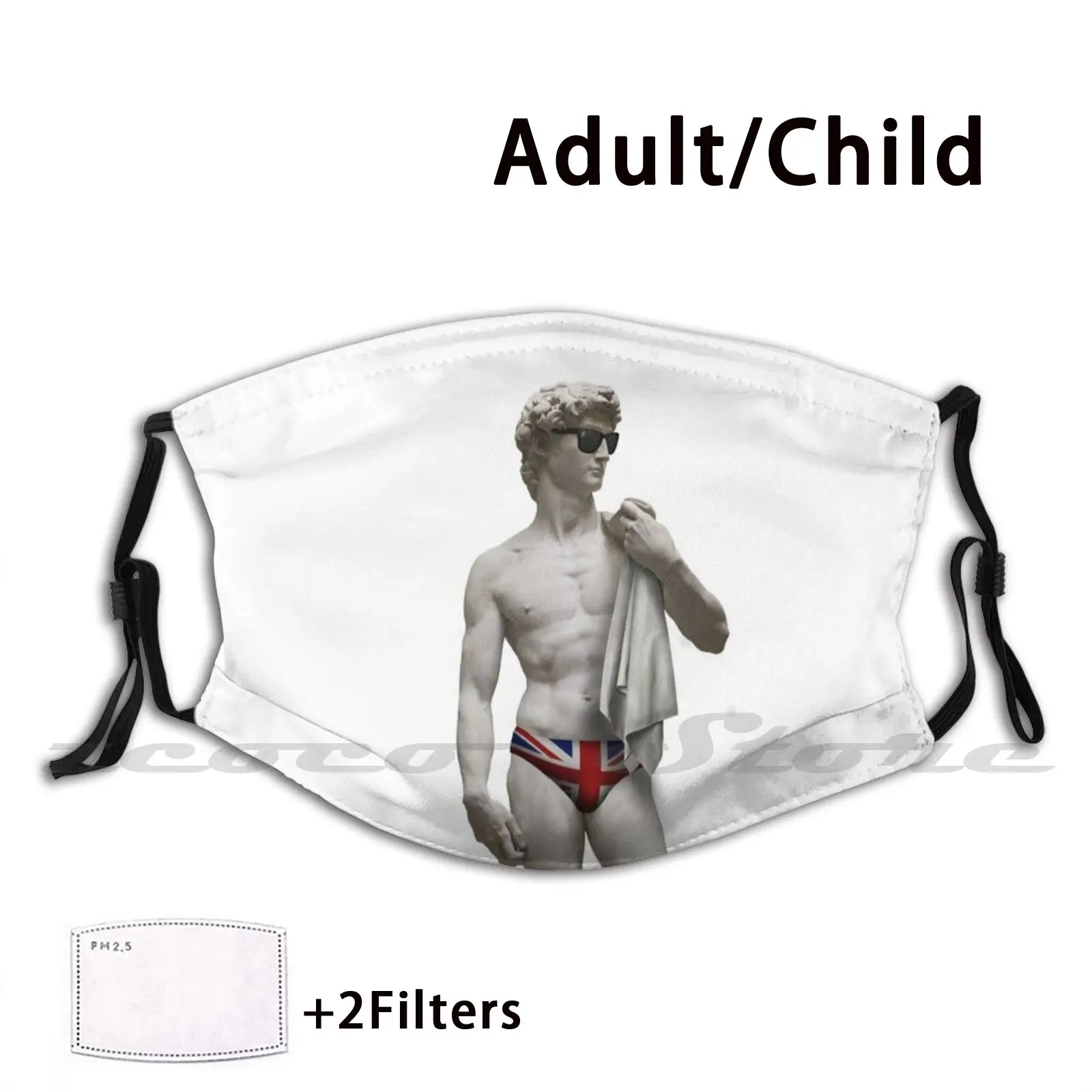 

Beach Time , David! ( United Kingdom ) Mask Adult Child Washable Pm2.5 Filter Logo Creativity David Michelangelo Beach Summer