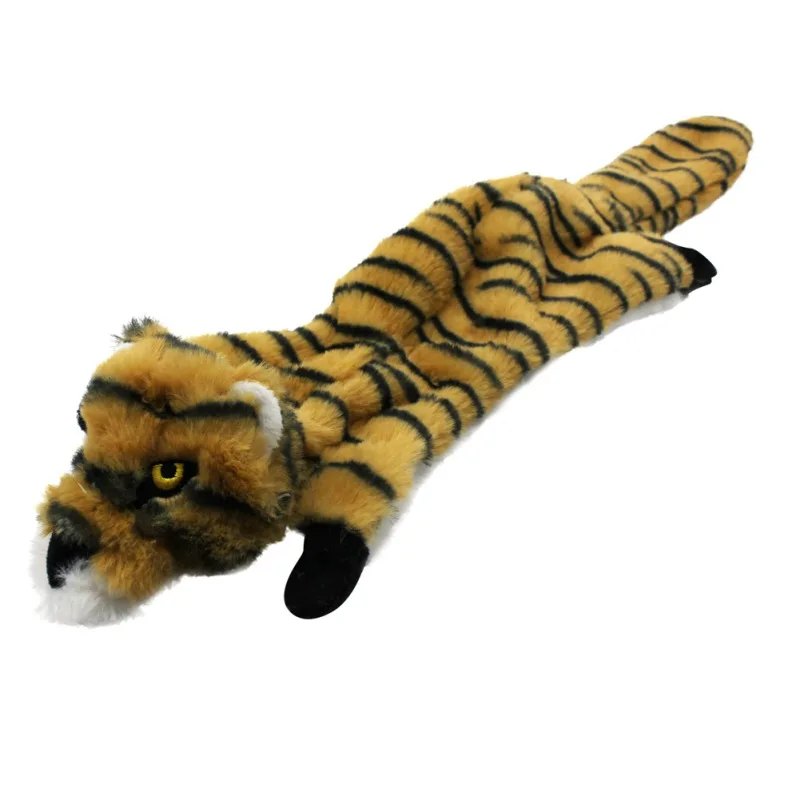 Squeaky Dog Toys Stuffed Leopard Tiger Shape Pet Chew Toy Cute Plush Puzzle Interactive Toy For Dogs Cat Squeaker Pet Products