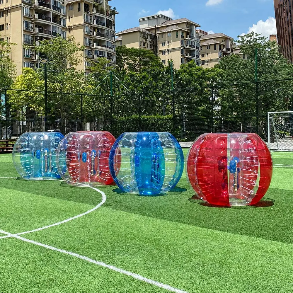 Darmowa wysyłka 1.2m 0.8mm TPU nadmuchiwana piłka zderzaka piłka powietrzna do zabawy na świeżym powietrzu gra sportowa Zorb nadmuchiwana