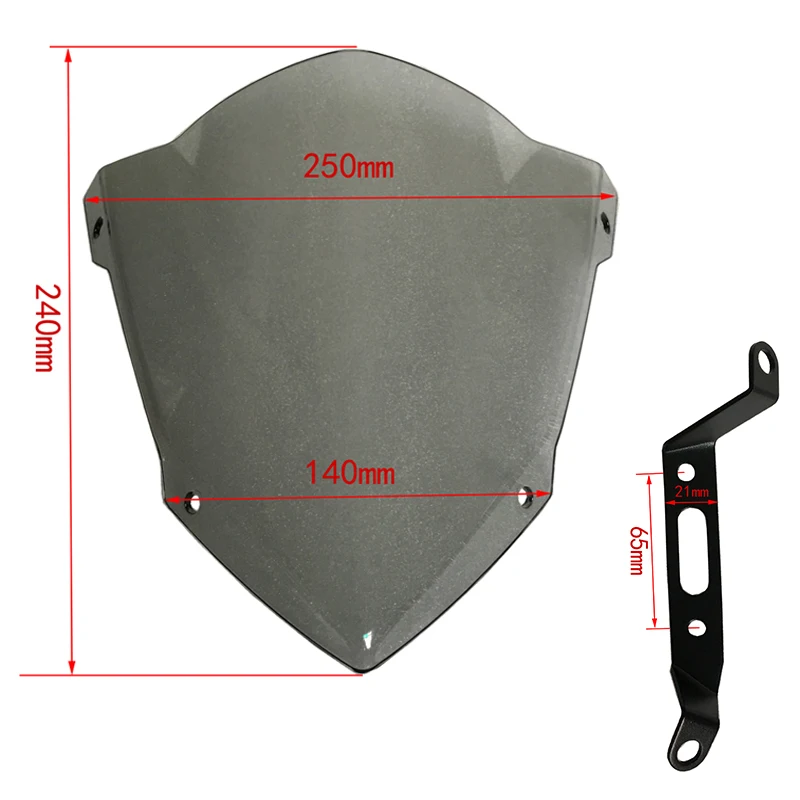 オートバイのフロントガラスアクセサリー,ウィンドデフレクター,ヤマハMT-07, FZ-07, 2018, 2019,mt07,fz07,fz,mt 07用フロントガラス