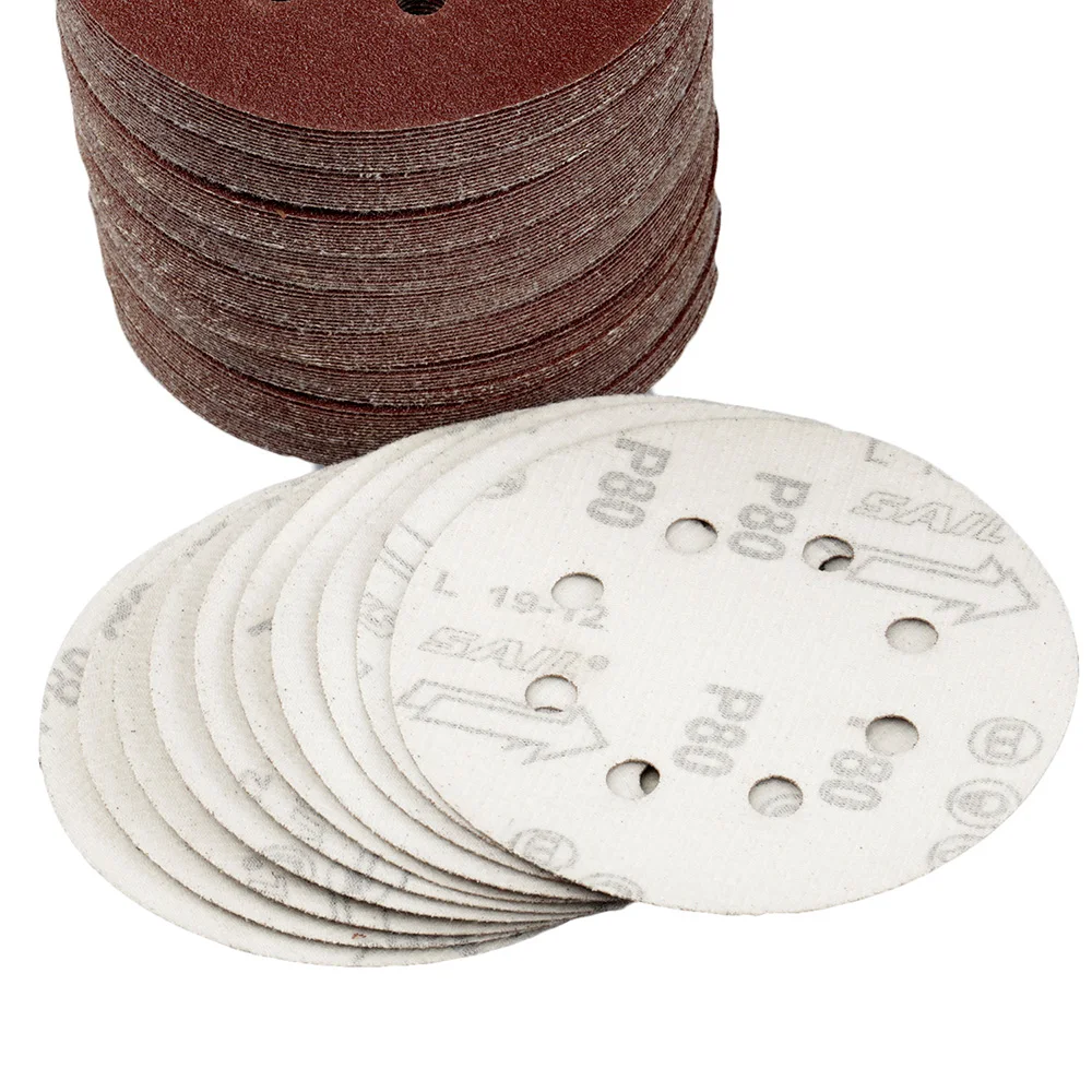 10 pces 125mm lixa polimento almofada forma redonda 8 furos lixando discos de lixa para makita/bosch máquina de moedura