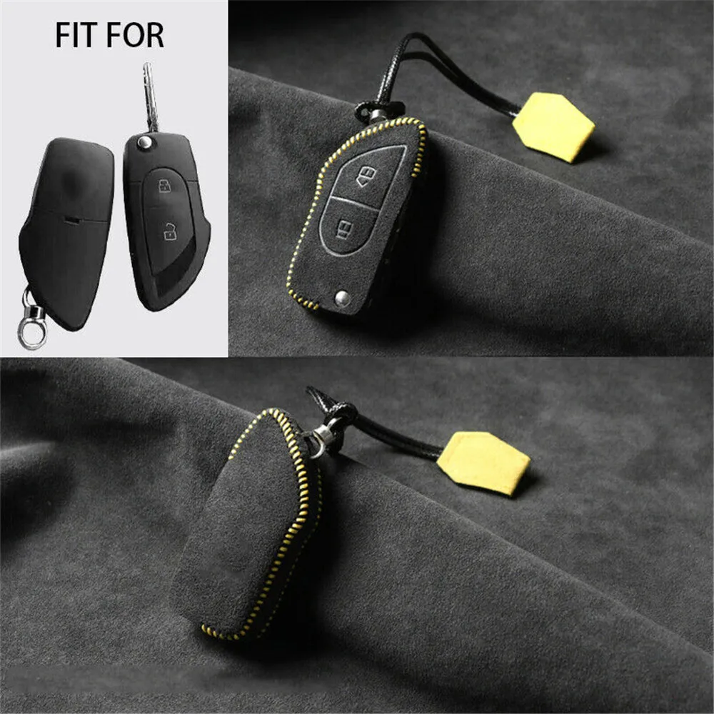 Suede Leather Car Remote Smart Key Bag Case Cover Fob Shell Keychain Holder Skin Fit For Lamborghini Murcielago Gallardo Styling