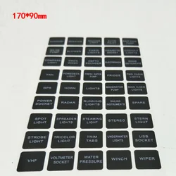 45 Sticker Rocker Switch Label Decal Circuit Fuse Panel Sticker for Marine Boat Instrument Switches Relays Black Interior Parts