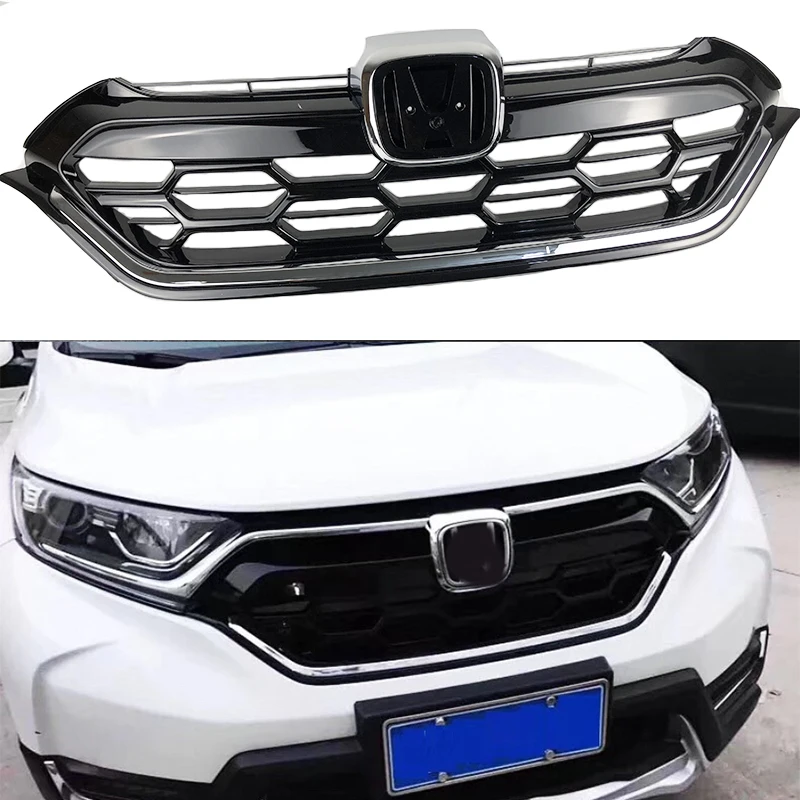 

Fit for Honda CRV 2017 Car Front Grille Bumper Hood Upper Lower Mesh Chrome Automobile Grill Covers Car Styling Car accessories