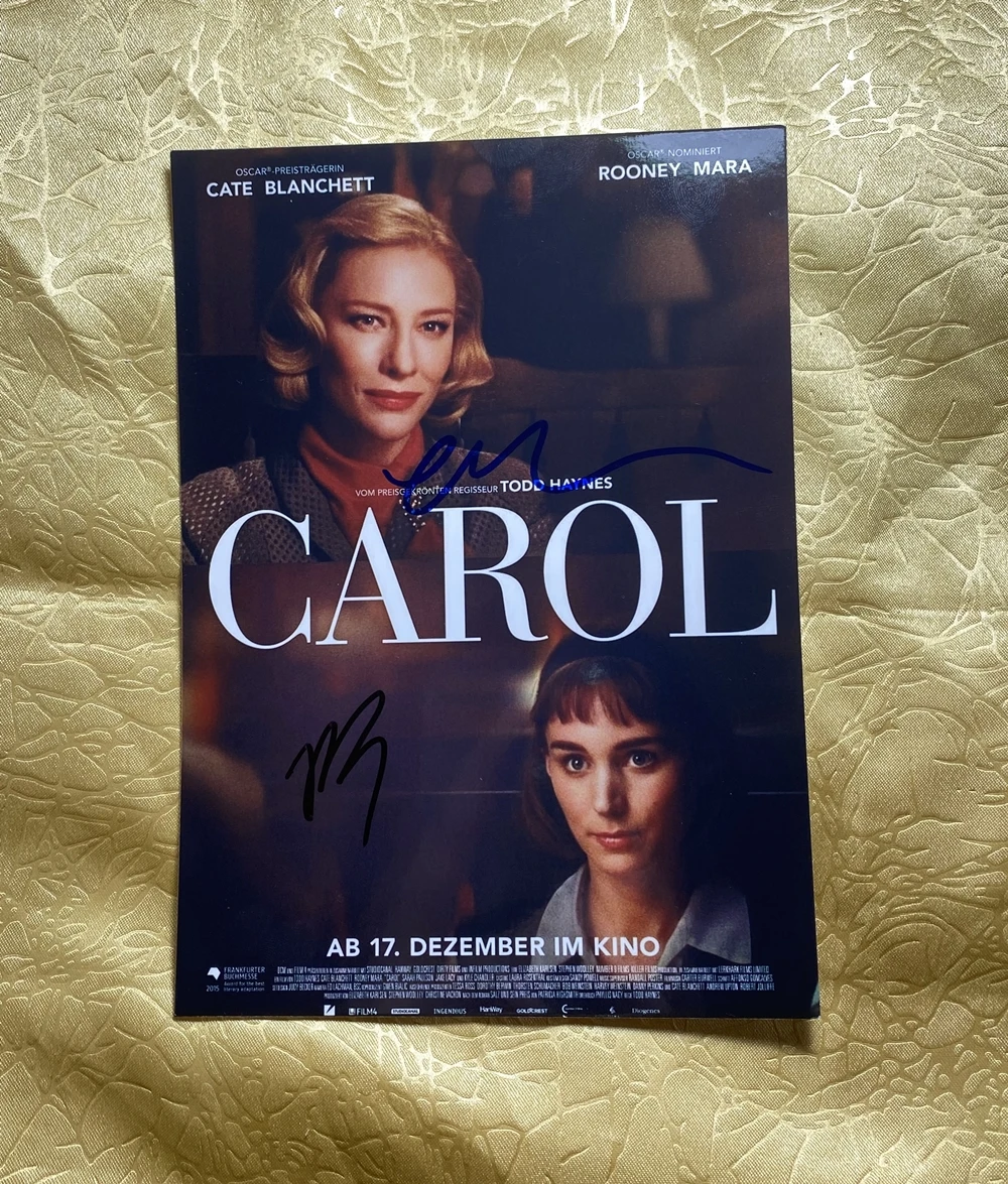 Carol Movie Cate Blanchett Rooney Mara autographed photo 5*7 autographs in ink 032020A