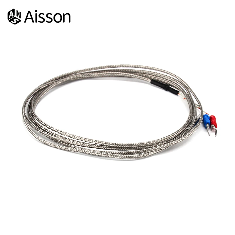 4mm Small Probe Thermocouple Type K 0-600℃ 1/2/3/4/5M Shielded Braide Wire Sensor For Temperature Controller