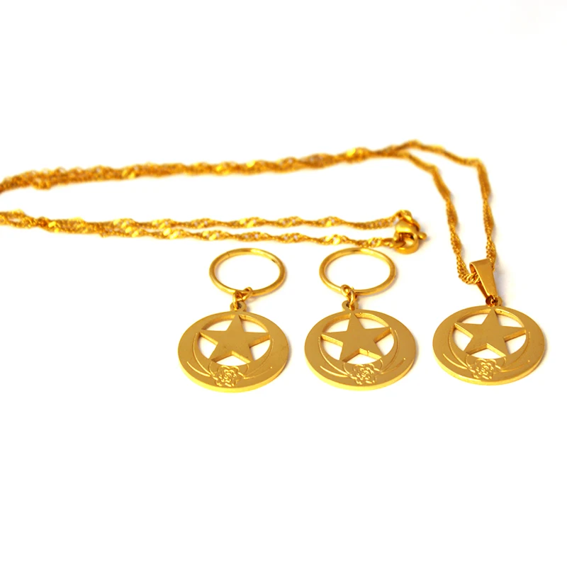 Necklaces Earrings Jewellery sets Gold Color Kiribati Hawaii Pohnpei Guam Star Pendant Jewelry Gifts