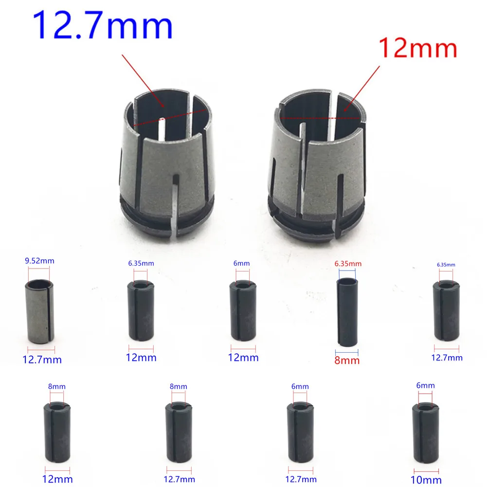 Mini Drill Chucks Adapter Roteador Chuck Pinça para Power Rotary Tool mm mm 10 mm 12 mm 12.7 mm 8