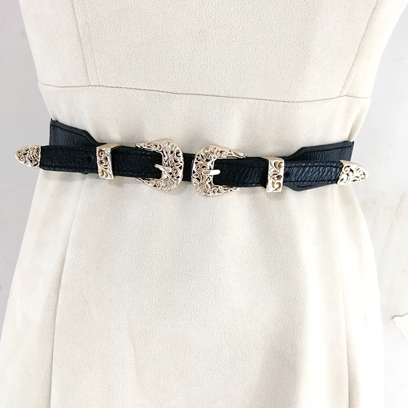 Elastic Corset Belt Female Vintage Hollow Buckle Punk Gothic Belts For Women Stretch Cummerbunds Designer Dress Waistband