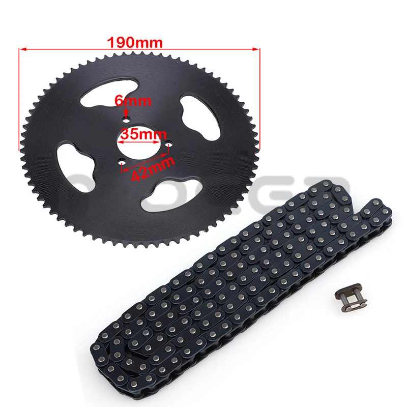 

T8F 136 links Chain 74T 35mm Rear Sprocket For 43cc 49cc Minimoto Moped Scooters 2 Stroke Engine Pocket Bike Mini Quad ATV