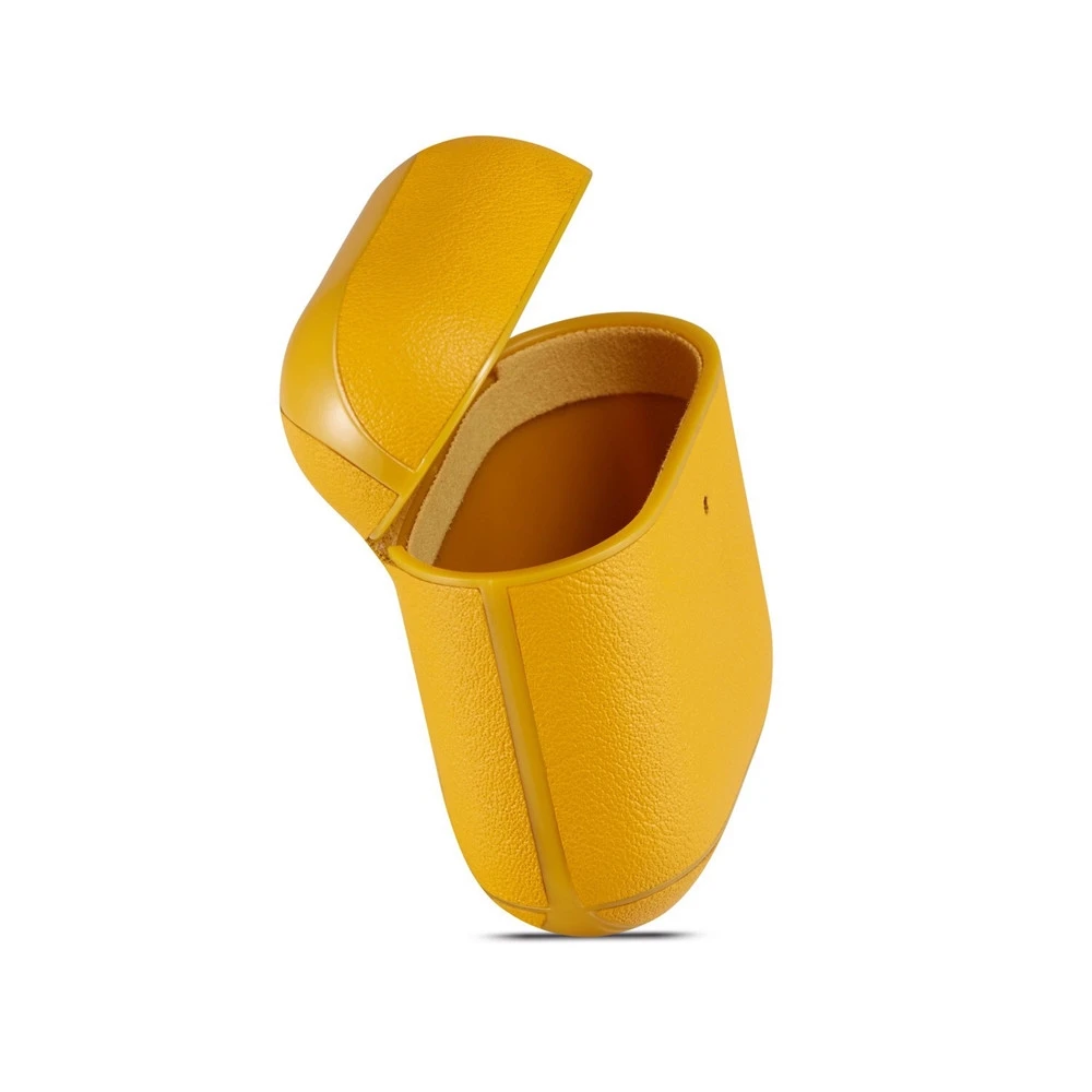 جراب airpod من السيليكون ، حافظة شحن لاسلكية من الجلد الطبيعي لسماعات البلوتوث