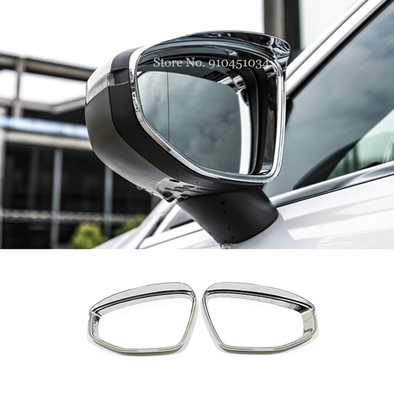 

ABS Chrome For Audi A3 2020 2021 Accessories LHD Car rearview mirror block rain eyebrow Cover Trim Sticker Car Styling 2pcs