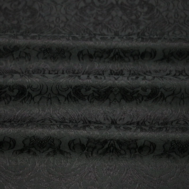 50cm*145cm Black 3D Jaquard Polyester Cotton Fabric For Dress Coat Skirt Cloth