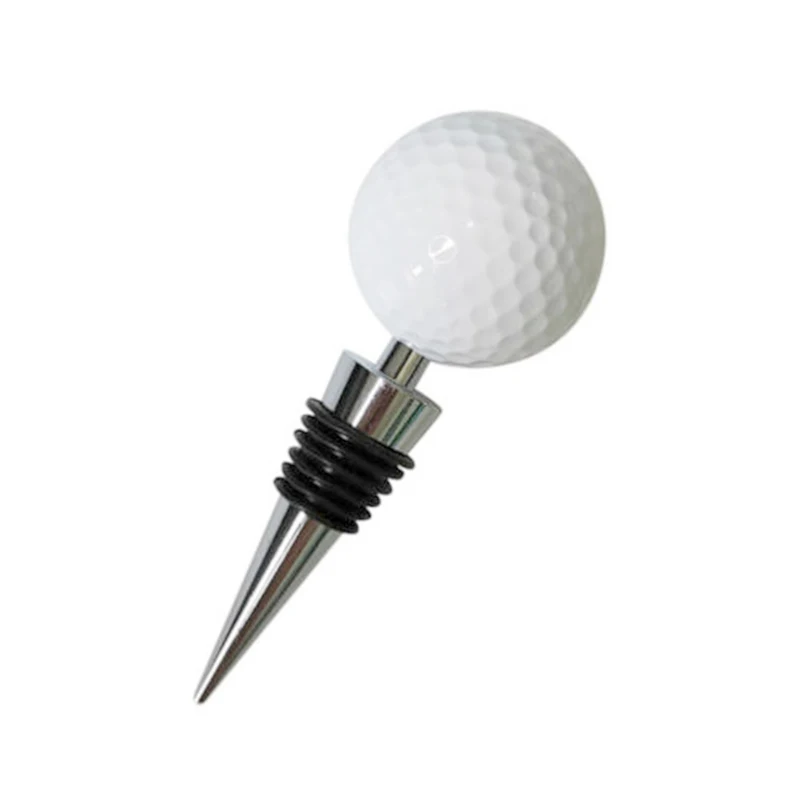 1Pc Alloy Novelty Golf Ball Wine Bottle Stoppers Beer Beverage Bottle Stoppers Bottles Sealer Replacement for Golfer Lover Gifts