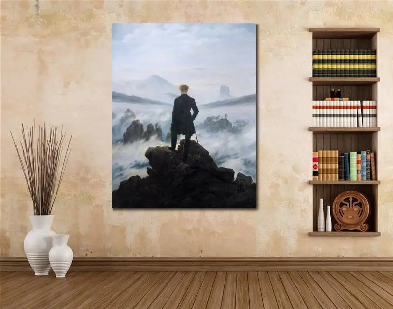 Imagem -06 - Wanderer Acima do Mar de Nevoeiro por Caspar David Friedrich Pintura Pintados à Mão Arte da Parede Lona Bela Paisagem Arte o