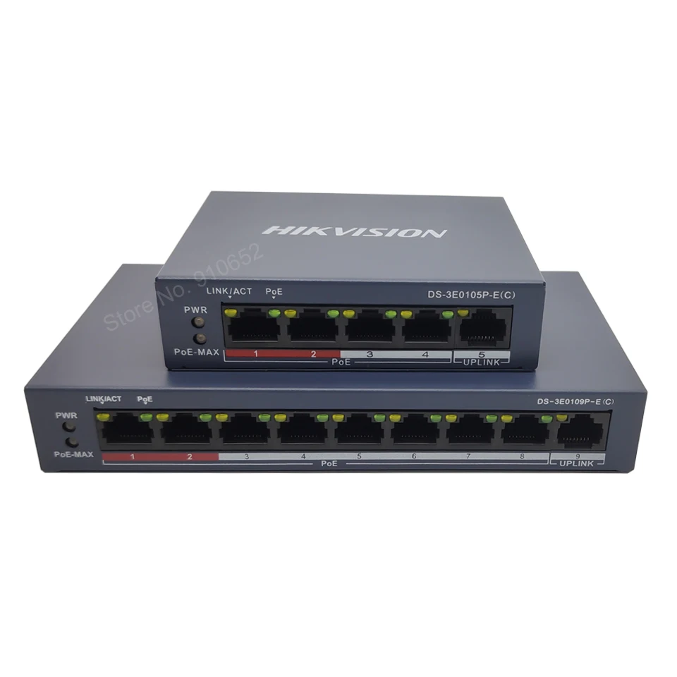 Hikvision 4CH 8CH Fast Ethernet Unmanaged PoE Switch DS-3E0105P-E(C) DS-3E0109P-E(C) 100Mbps Replace DS-3E0105P-E DS-3E0109P-E