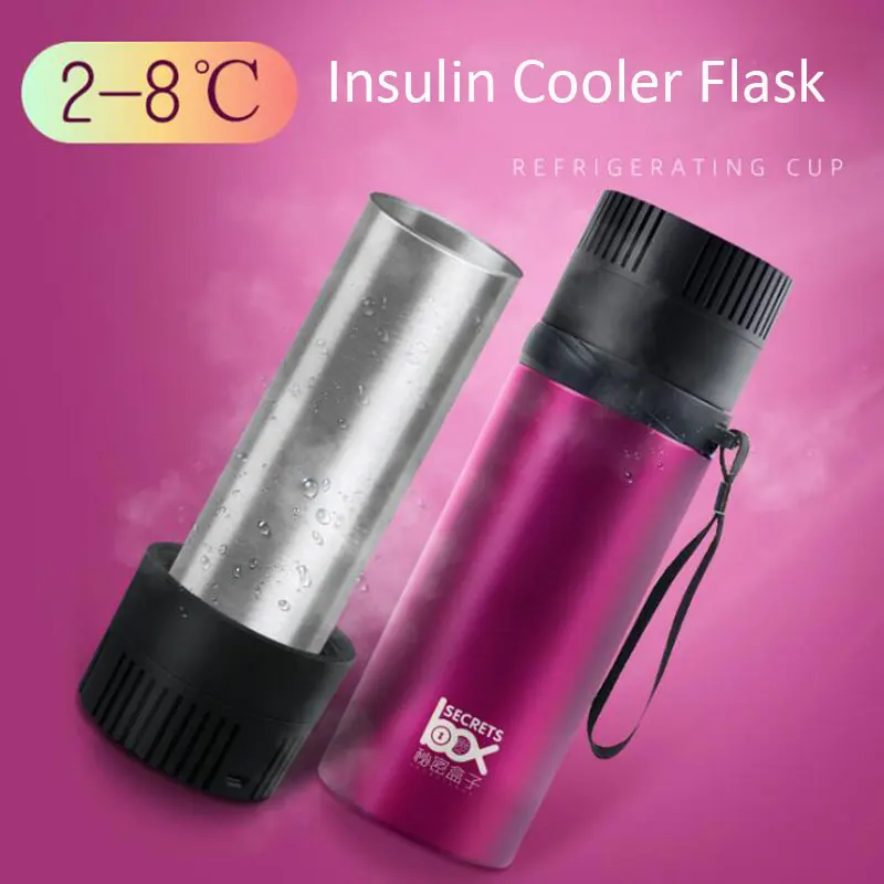 Taza refrigerada con LCD para bebidas y medicina, termo enfriador portátil para aire libre, refrigerador para medicinas y bebidas