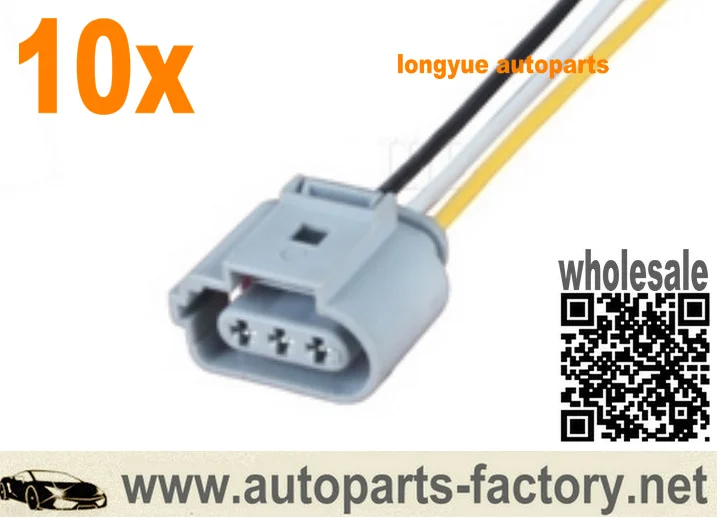 

longyue 10pcs Crank Sensor Pigtail Plug for Audi A4 A6 VW Passat Jetta Golf Audi A3 1J0 973 723 G