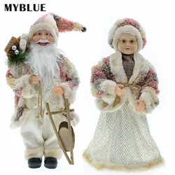 Figura de muñeco de Papá Noel de Navidad de Año Nuevo para decoración del hogar, accesorios, adornos de árbol de Navidad, figura grande de pie de 45cm 2023