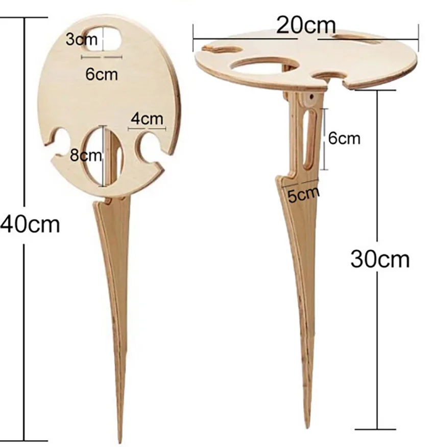 Outdoor Wine Table Mini Wooden Round Portable Foldable Desktop Easy Carry Desk Furniture Party Travel Picnic Folding Low Tables