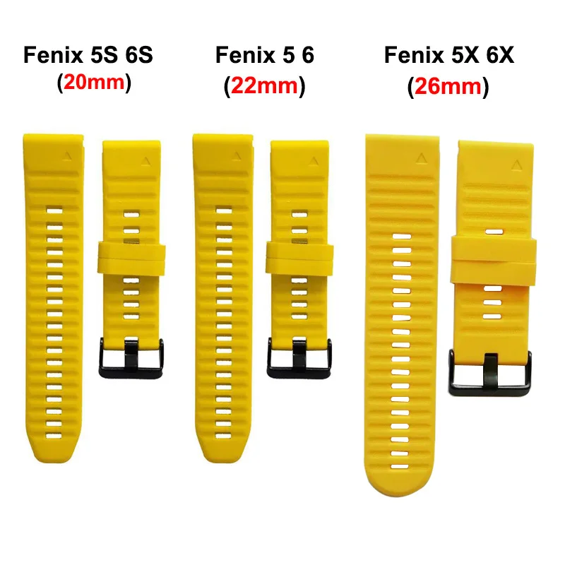 26 22ミリメートルスポーツシリコーン時計バンドストラップガーミンフェニックス6X 6 6s 7X 7 5X 5 5sプラス3 3HR簡単フィットクイックリリースブレスレットコレア