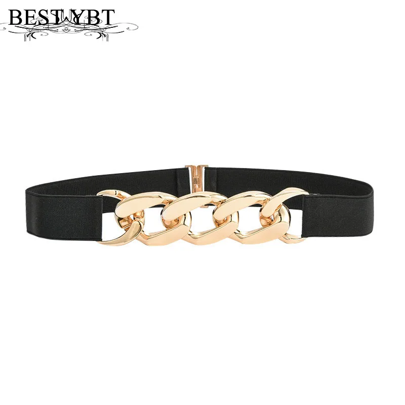 

Best YBT Imitation Leather Women's Belt Alloy Hook Buckle Belt Fashion Elastic Body Shaping Simple Decoration Slim Waistband