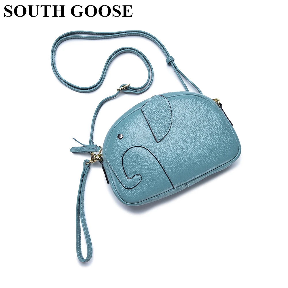 New Fashion Shoulder Bag Genuine Leather Women Luxury Crossbody Bag Ladies Lovely Elephant Style Messenger Bags Female Zip Purse