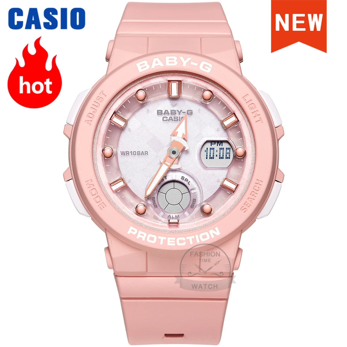 Casio BABY-G Women\'s Top Luxury Set Waterproof Sports Quartz Double Display Watch LED Light Waterproof Sports BGA250