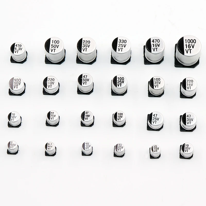 20pcs SMD 50V 35V 25V 16V 10V 100UF 220UF 47UF 33UF 22UF 10UF 4.7UF 2.2UF 1UF Aluminum Electrolytic Capacitor