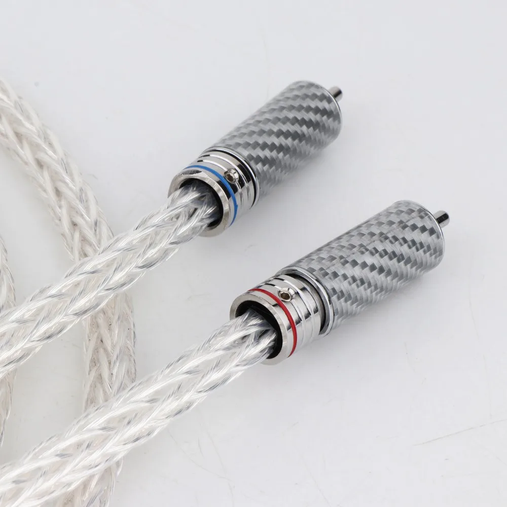 Hi-End 6AG OCC versilbertes 12-adriges Audiokabel – 24K vergoldete Cinch-Stecker, HiFi 2RCA auf 2RCA-Verbindung für Pro Audio – Detail 5