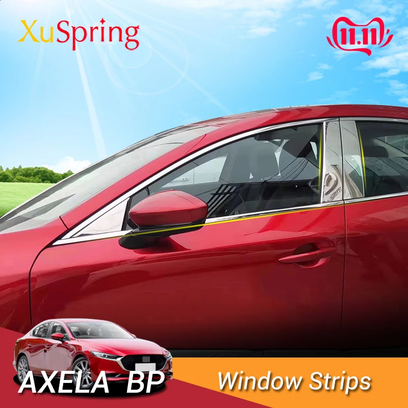 

Car Window Trim For Mazda Axela 2019 2020 BP 4TH Chrome Strips Outer Decoration Garnish Cover Refit accessories Styling