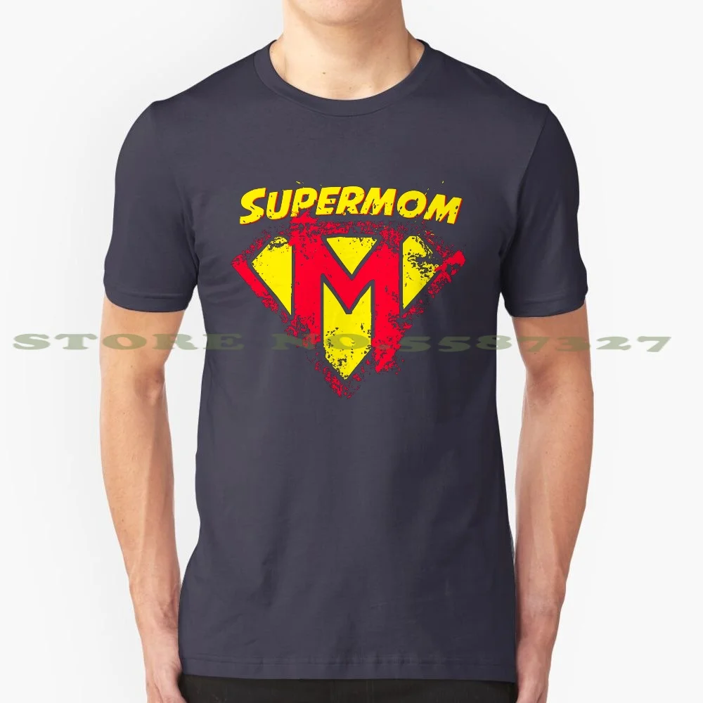 Super Mom 100% Pure Cotton T-Shirt Mom Mother Super Hero Logo Woman Power Day Mami Mama