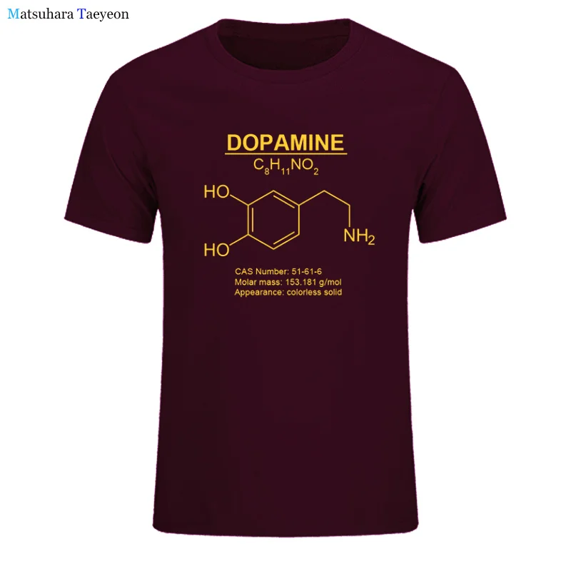 Dopamine Molecular Chemistry Subject Clothes Short Sleeve T-shirt New Tops T Shirt Mens Summer Sports Loose Oversized Shirt