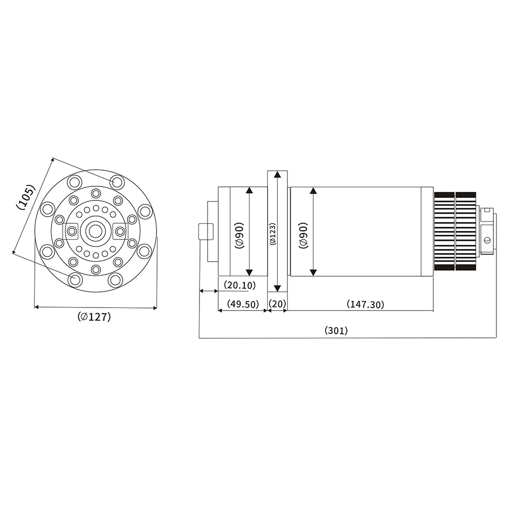 BT30 ATC Spindle 6000RPM CNC Router MillingCarve Spindle Motor With Synchronous Belt For BT30 Spring + Drawbar Pull Claw 45