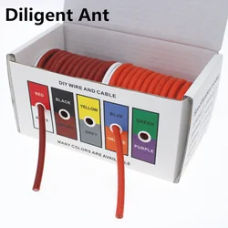 Quality 30/28/26/24/22/20/18/17/16 /15/14/13/12awg high quality flexible silicone wire and cable 2 colors 1 box pure copper wire