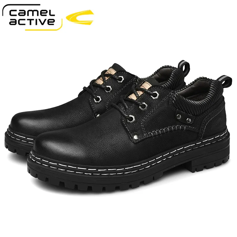 Camel Active New 2020 Men\'s Casual Shoes Genuine Leather Autumn Business Wedding Wild Retro Soft Scrub Split Leather Men Shoes