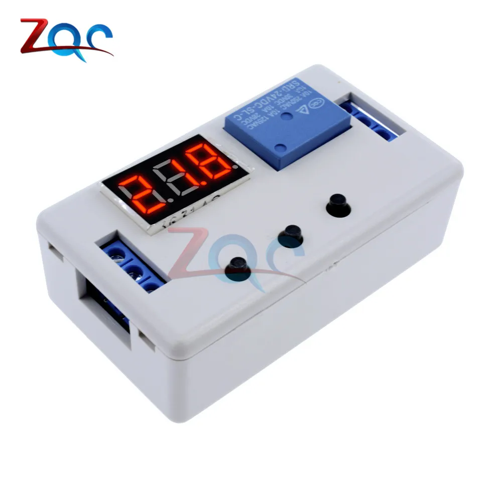 LED Digital Display Time Delay Relay Module DC 12V / 24V Timing Control Programmable Timer Switch Trigger Cycle Module with Case