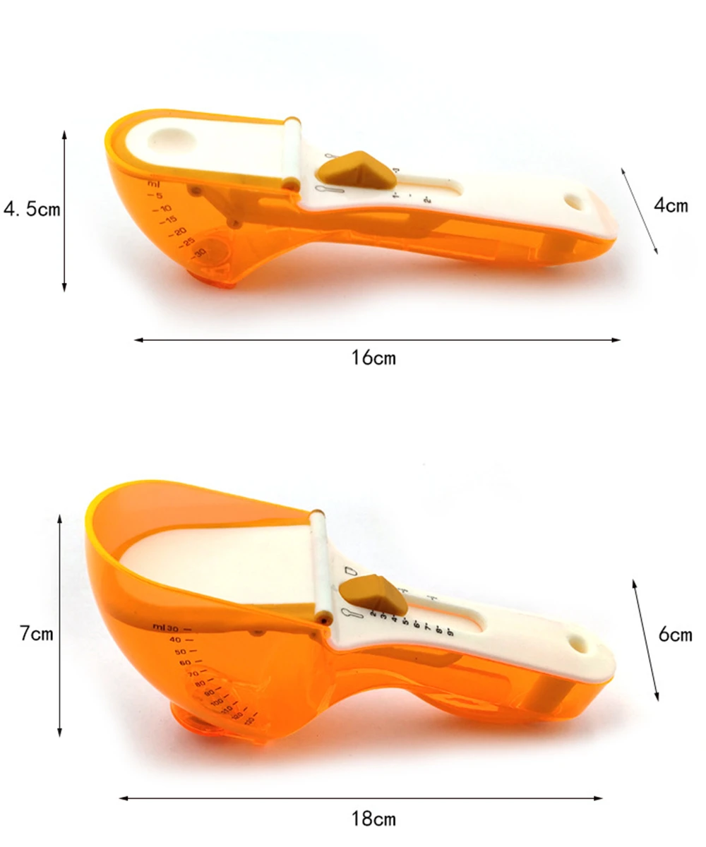 1Pc Kitchen Home Adjustable Measuring Spoon With Scale Baking Cooking Quantitative Spoon With Scale Magnetic Measuring Spoon